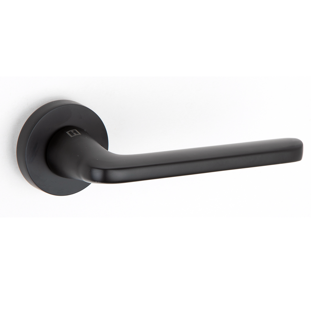 Türklinke mit runder Rosette aus Aluminium RS-310 schwarz