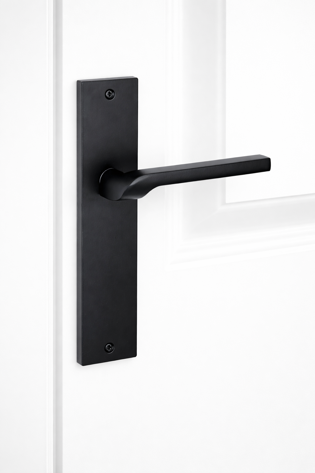 Türklinke Modell 559 mit rechteckigem Zamak-Schild in Schwarz für Türen