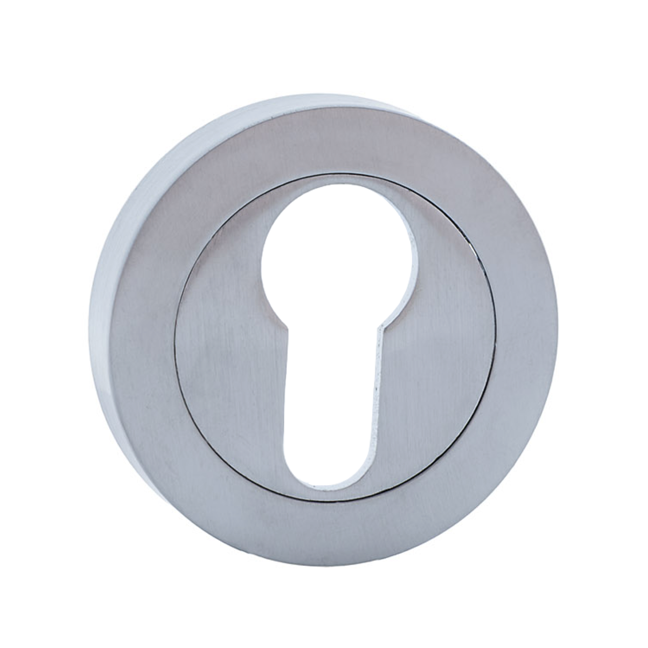 Runde Schlüsselrosette mit Birnenform in mattem Nickel-Finish für Türen
