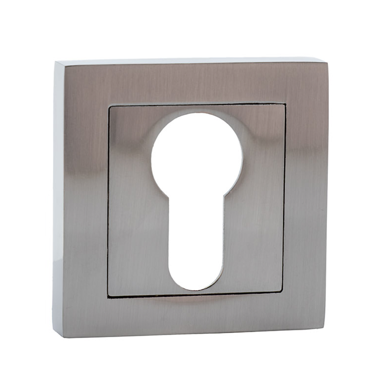 Schlüsselrosette Birnenform, quadratische Rosette, satiniertes Nickel-Finish für Türen