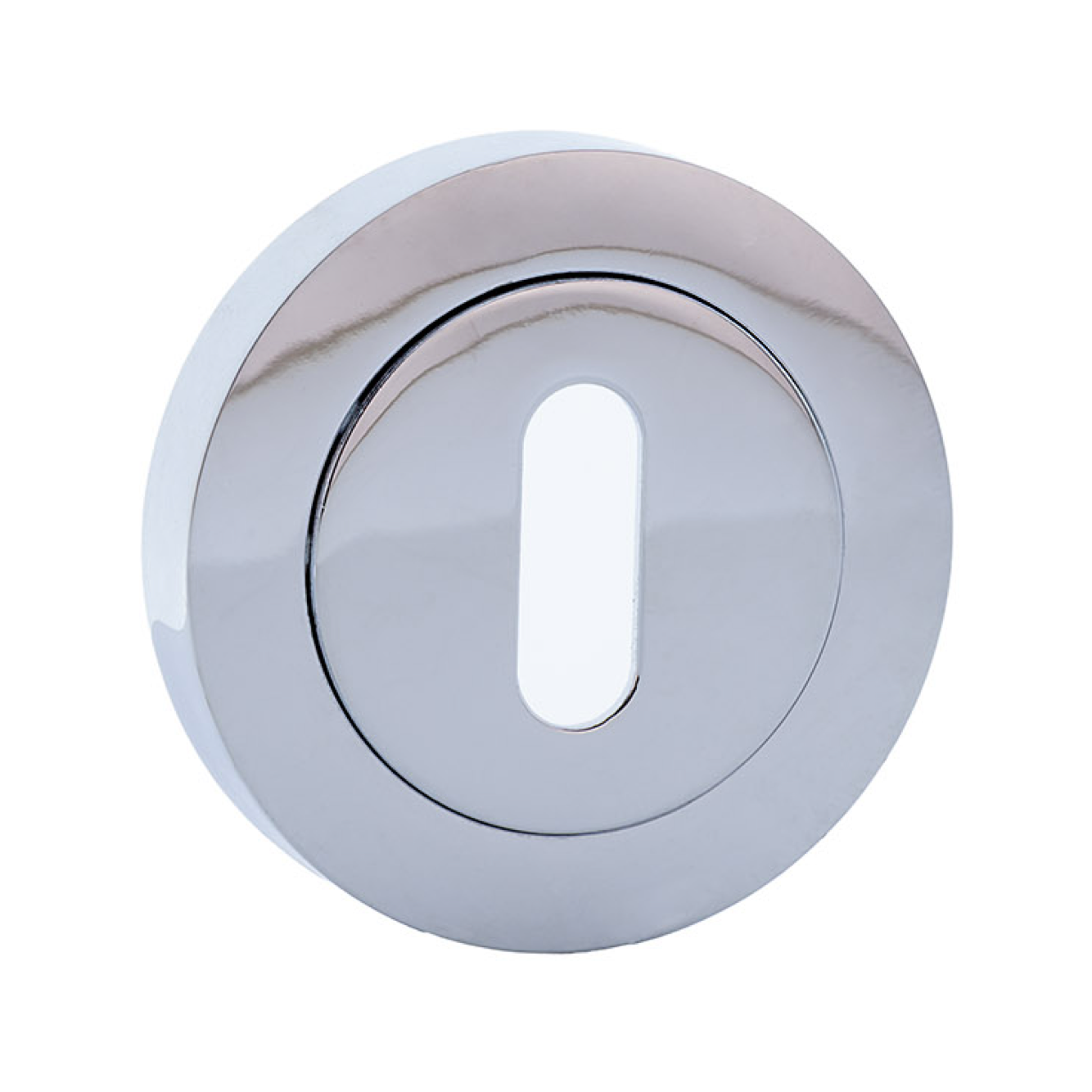 Schlüsselrosette, rund, oval, in glänzendem Chrom-Finish für Türen