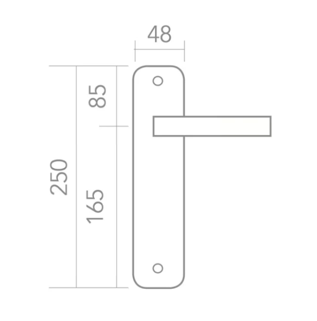 Türklinke auf Ovalschild MRS-510 PS aus satiniertem Messing-Zamak für Innentüren
