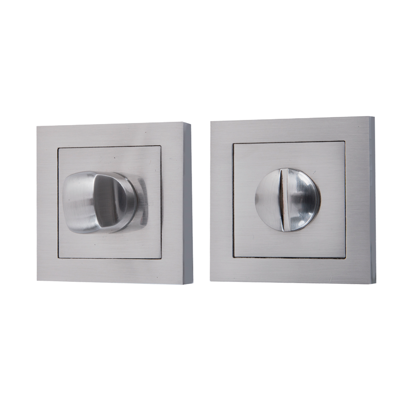 WC-Verriegelung mit quadratischer Rosette aus Zamak in Grau, 50mm