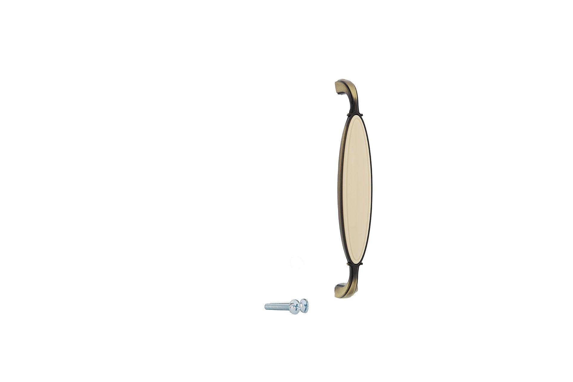 Möbelgriff aus Leder und Porzellan für Möbel und Schränke 128mm Achsabstand
