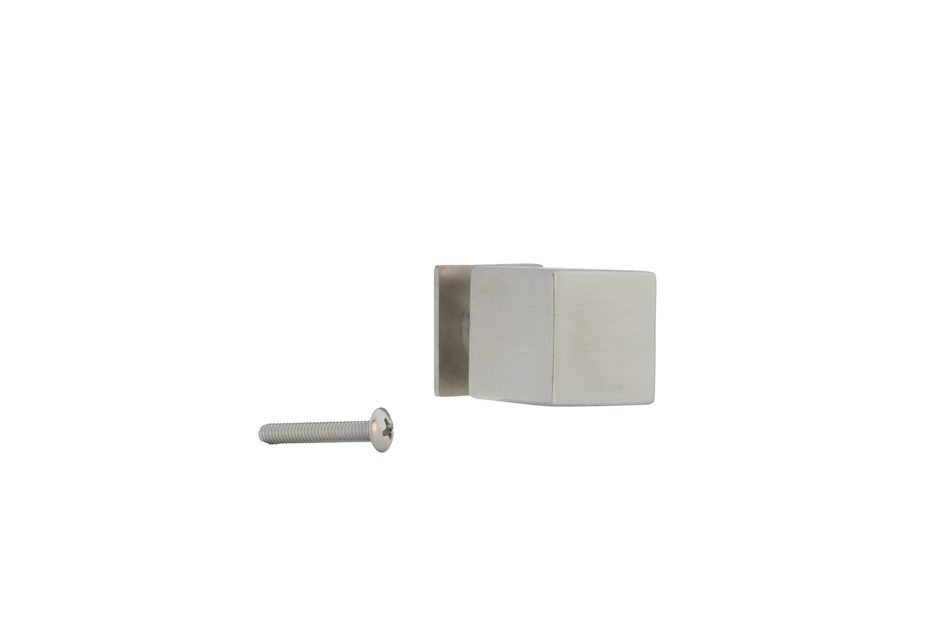 Quadratischer Möbelknauf aus Edelstahl mit 26 mm hohem Hals