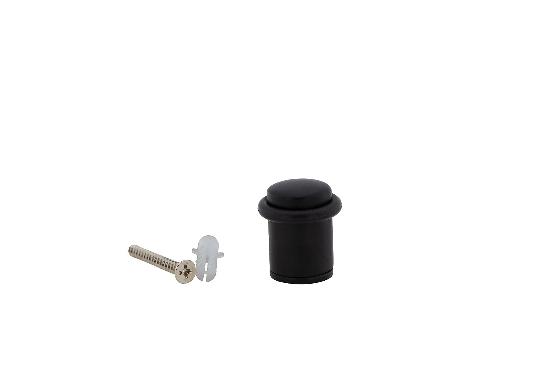 10 zylindrische schwarze Türstopper mit Gummidämpfer und 20mm Durchmesser