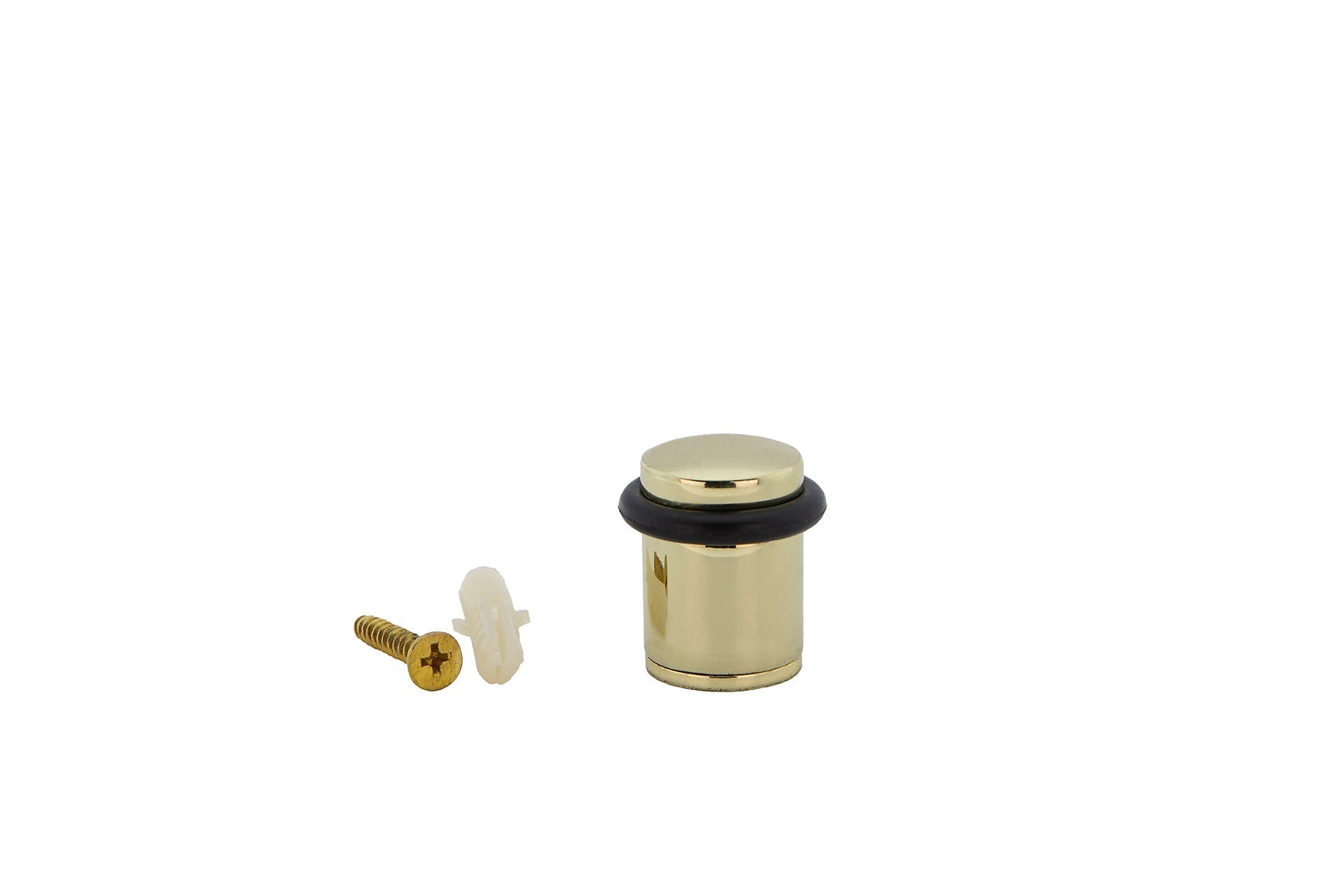 10 zylindrische Türstopper, goldfarben, mit Gummidämpfer und 20 mm Durchmesser