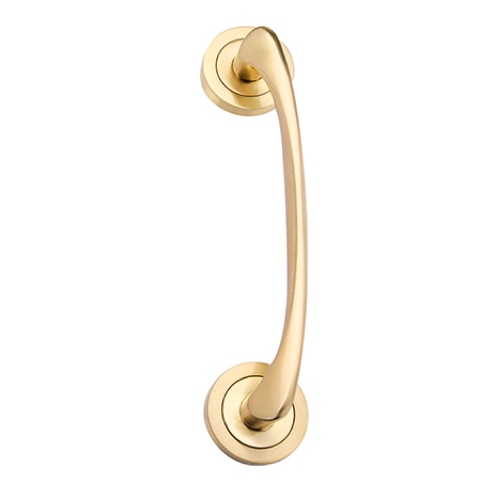 Manillon aus Zamak mit runder Rosette in satiniertem Gold-Finish, Modell 556PS