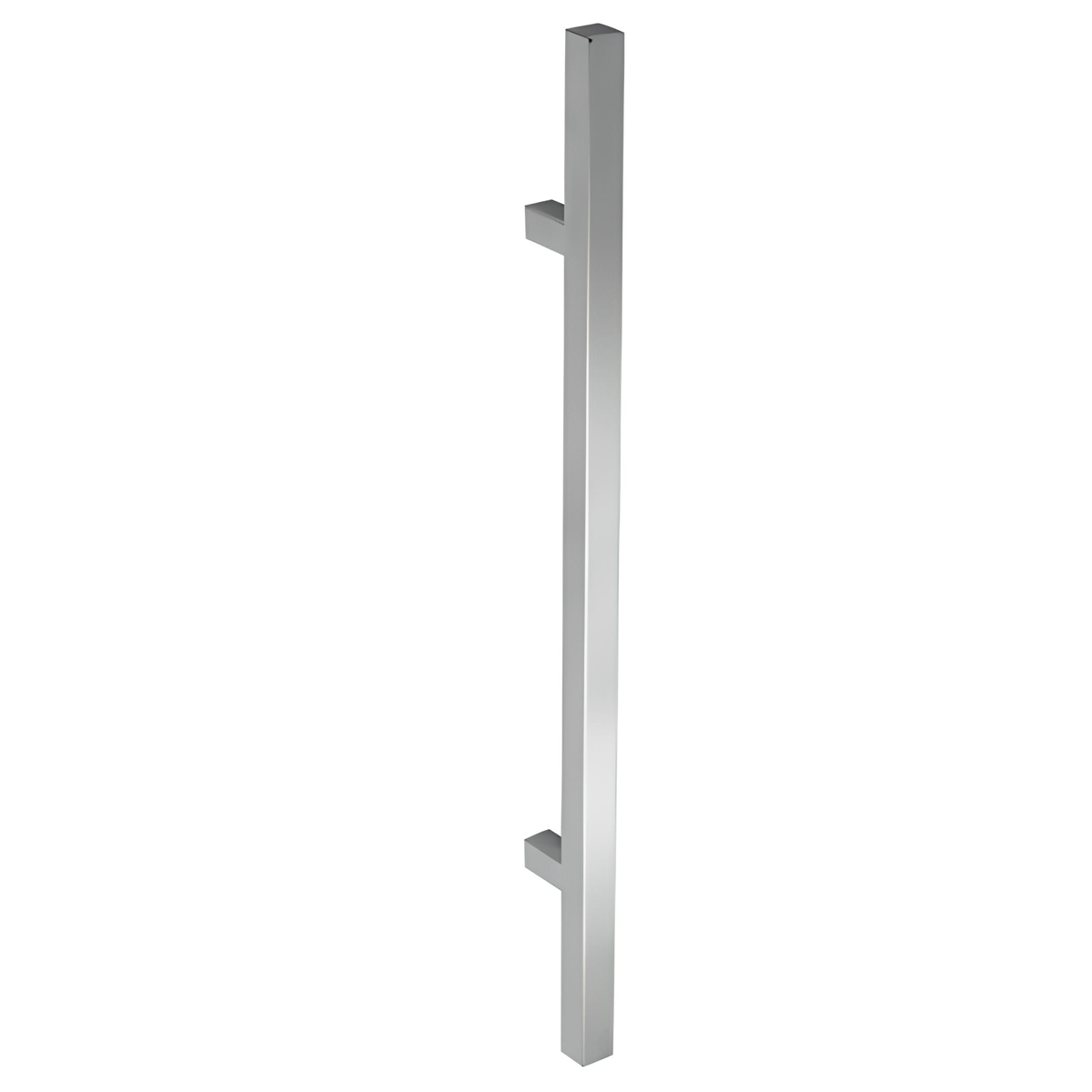 Quadratischer Stoßgriff aus Edelstahl, 400mm Achsabstand und 32mm Stärke für Holz und Glas