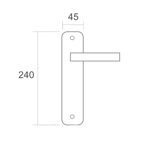 Türklinke Modell '130A' Welle mit ovaler Aluminiumplatte für Türen in satiniertem Nickel-Finish