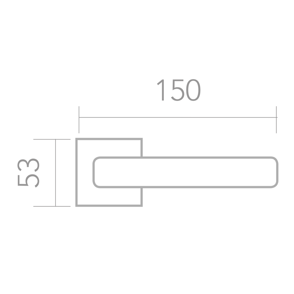 Türklinke aus Zamak Modell 710 mit quadratischer Rosette in satiniertem Nickel für Türen