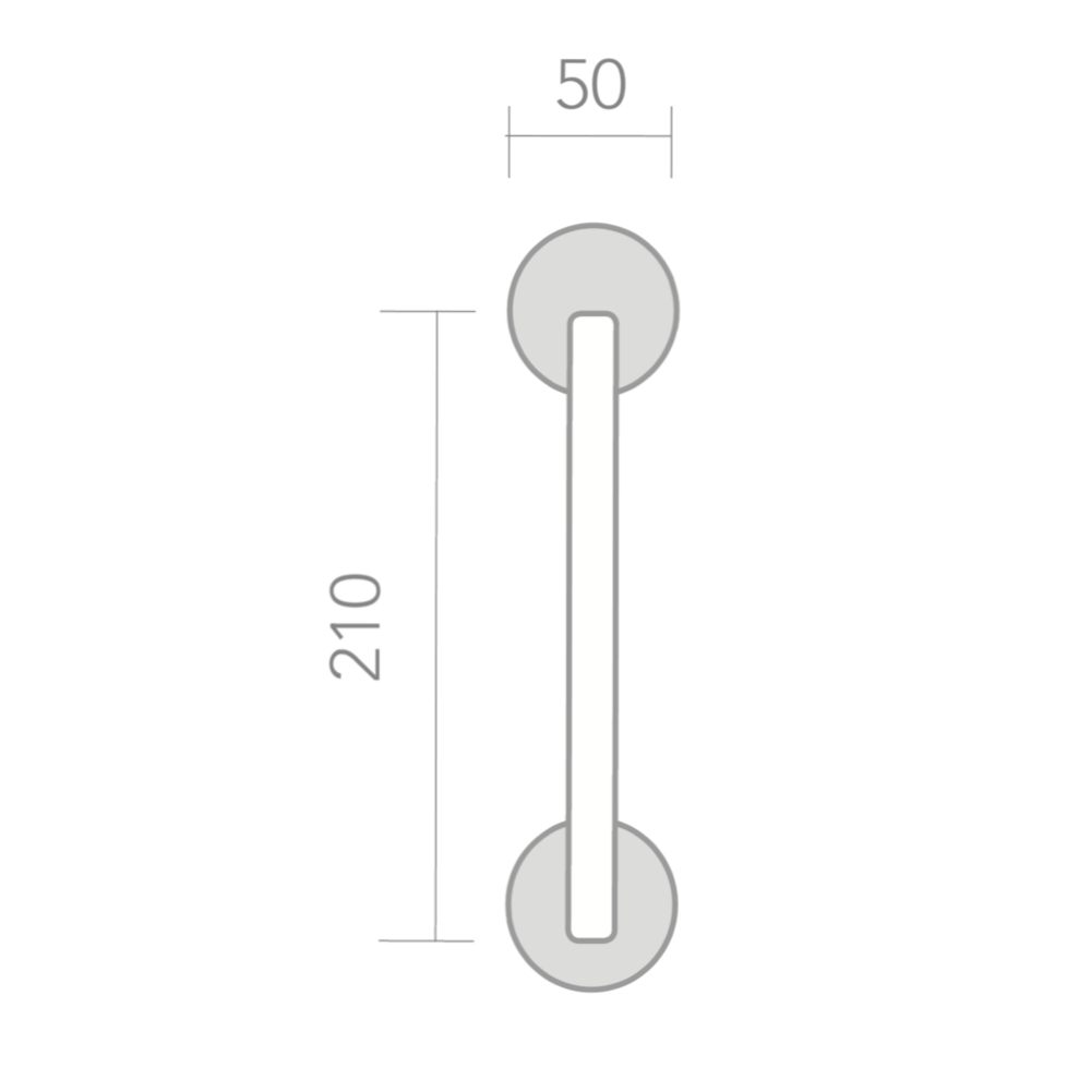 Aluminium-Manillon mit runder Rosette, schwarz, Modell 534A
