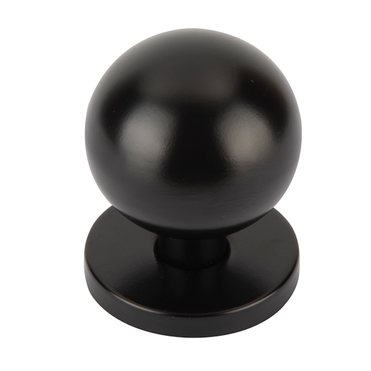 Runder Türknauf aus Zamak in Schwarz für Eingangstüren