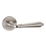 Türklinke mit runder Rosette aus Aluminium R-410 satiniertem Nickel