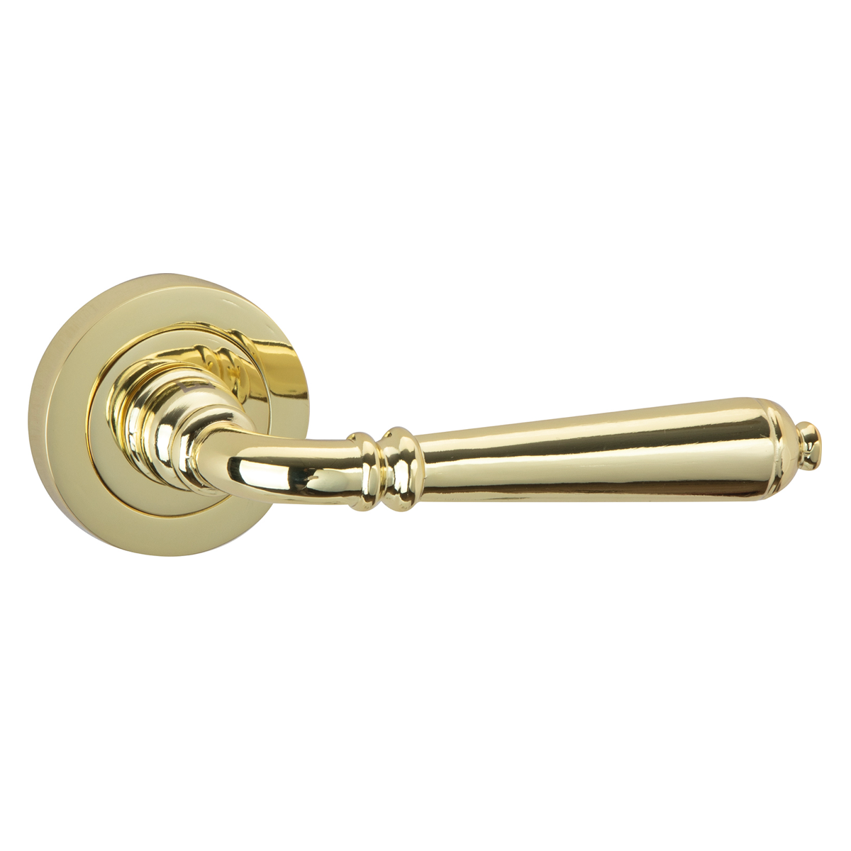 Türklinke mit runder Rosette aus Aluminium R-410 goldfarben