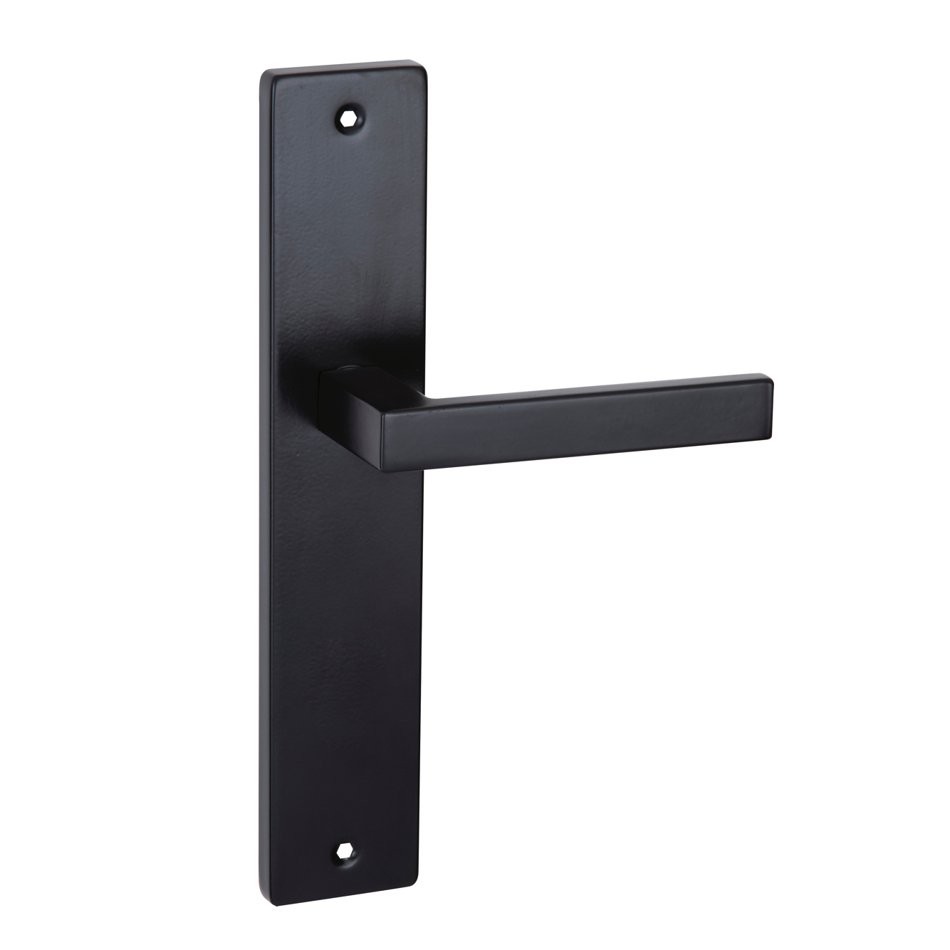 Türklinke mit Langschild Modell 8003 aus Edelstahl in Schwarz