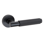 Türklinke mit runder Rosette aus Zamak RS-510 schwarz