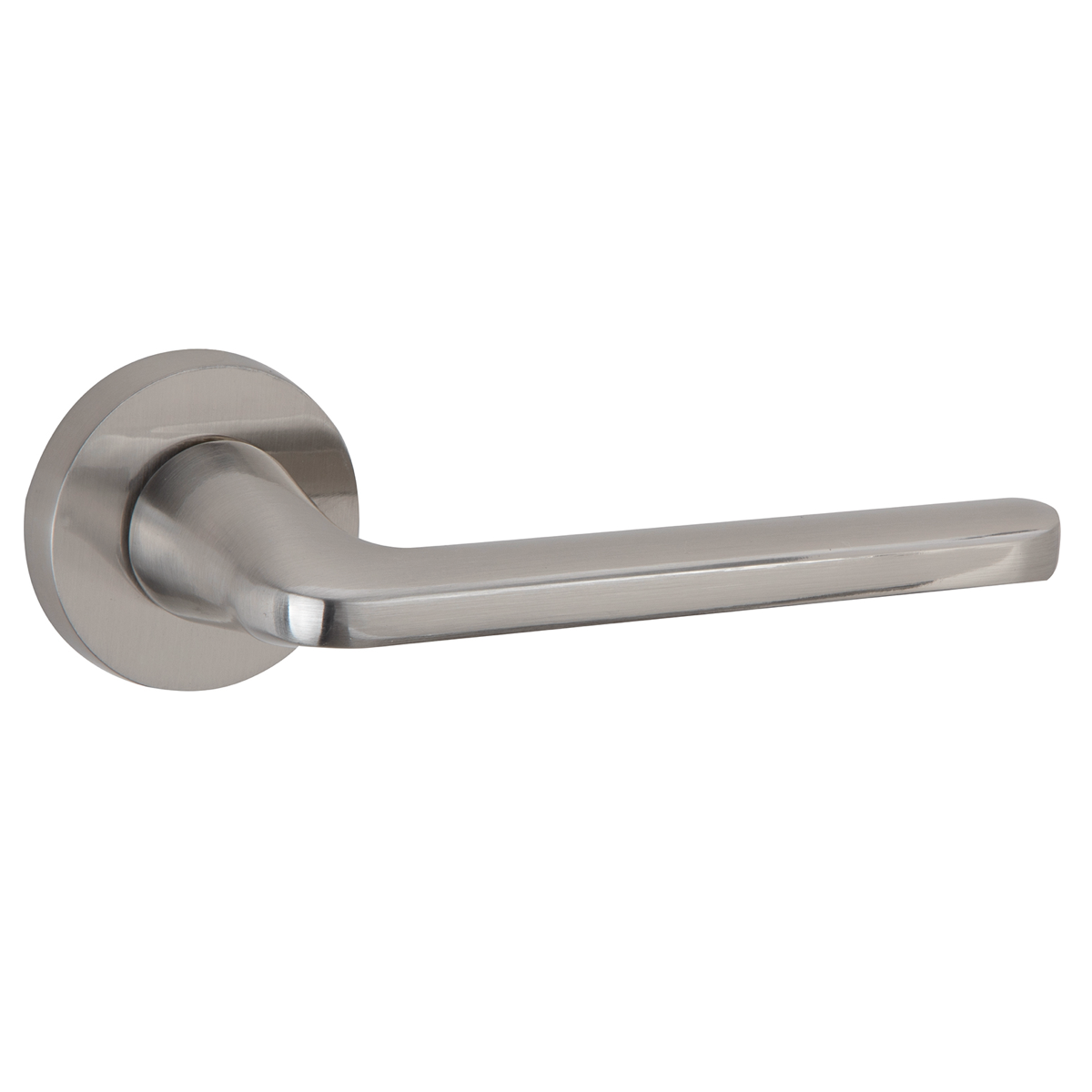 Türklinke mit runder Rosette aus Aluminium RS-310 satiniertem Nickel