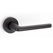Türklinke mit runder Rosette aus Aluminium RS-310 schwarz