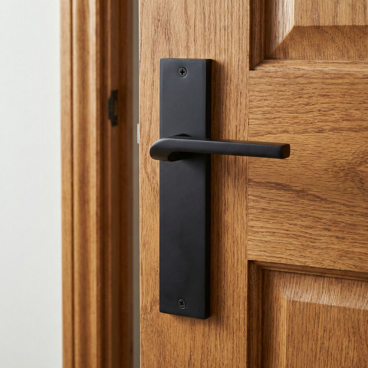 Türklinke Modell 559 mit rechteckigem Zamak-Schild in Schwarz für Türen