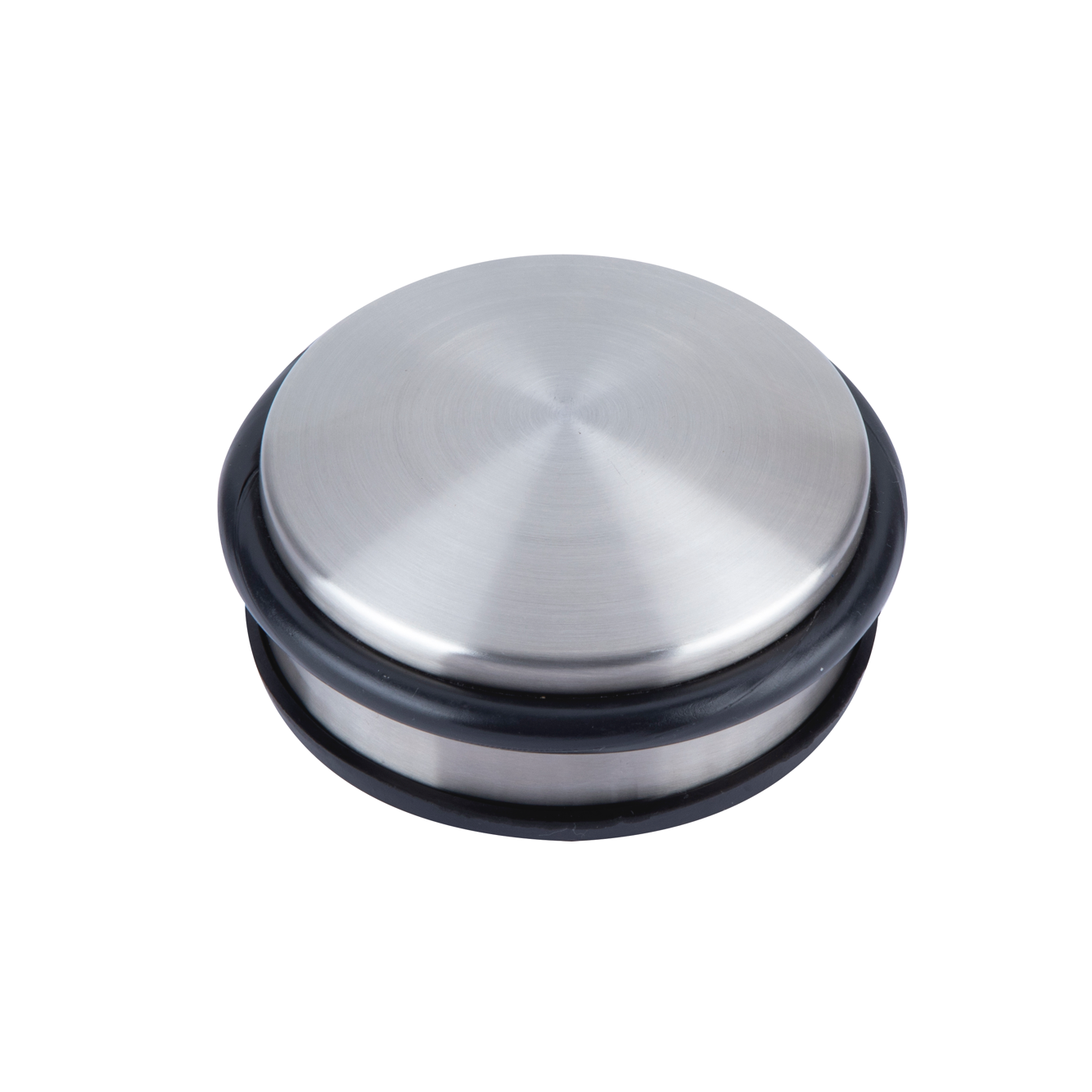 Zylindrischer Türstopper aus Edelstahl, 10 cm Durchmesser