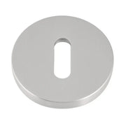 Ovales Schlüsselloch mit runder Rosette aus Edelstahl in satiniertem Nickel ø52 mm für Türen
