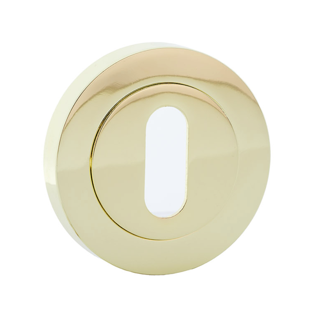 Schlüsselrosette, rund-oval, in glänzendem Gold-Finish für Türen