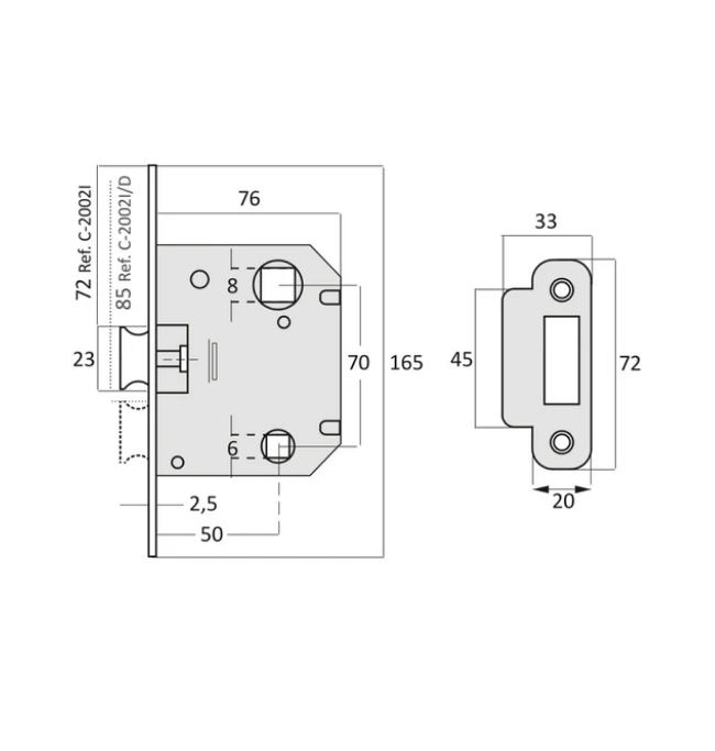 Magnetische Einsteckfalle 70 mit Bartschlüssel
