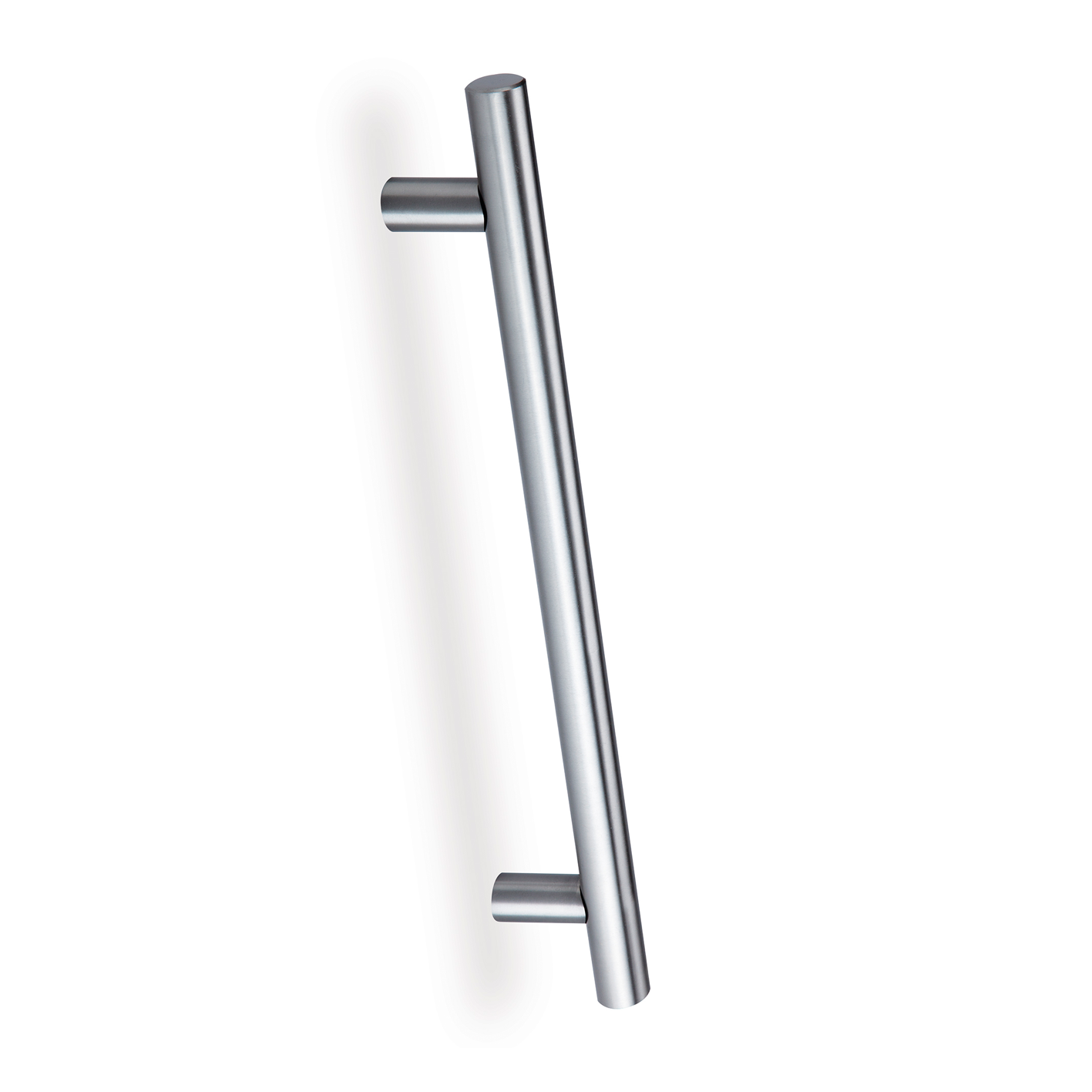 Ovaler Stoßgriff 800mm Achsabstand aus Edelstahl ohne Rosette für Glas- und Holztüren