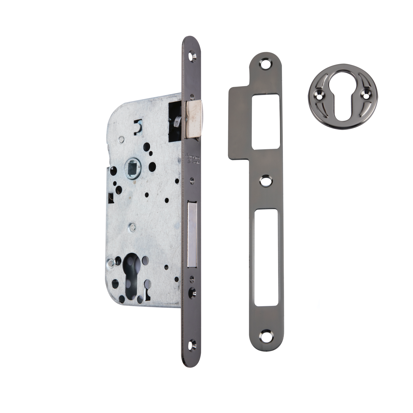 Einsteckschloss 70 mit abgerundeter Stulp in Graphit-Finish