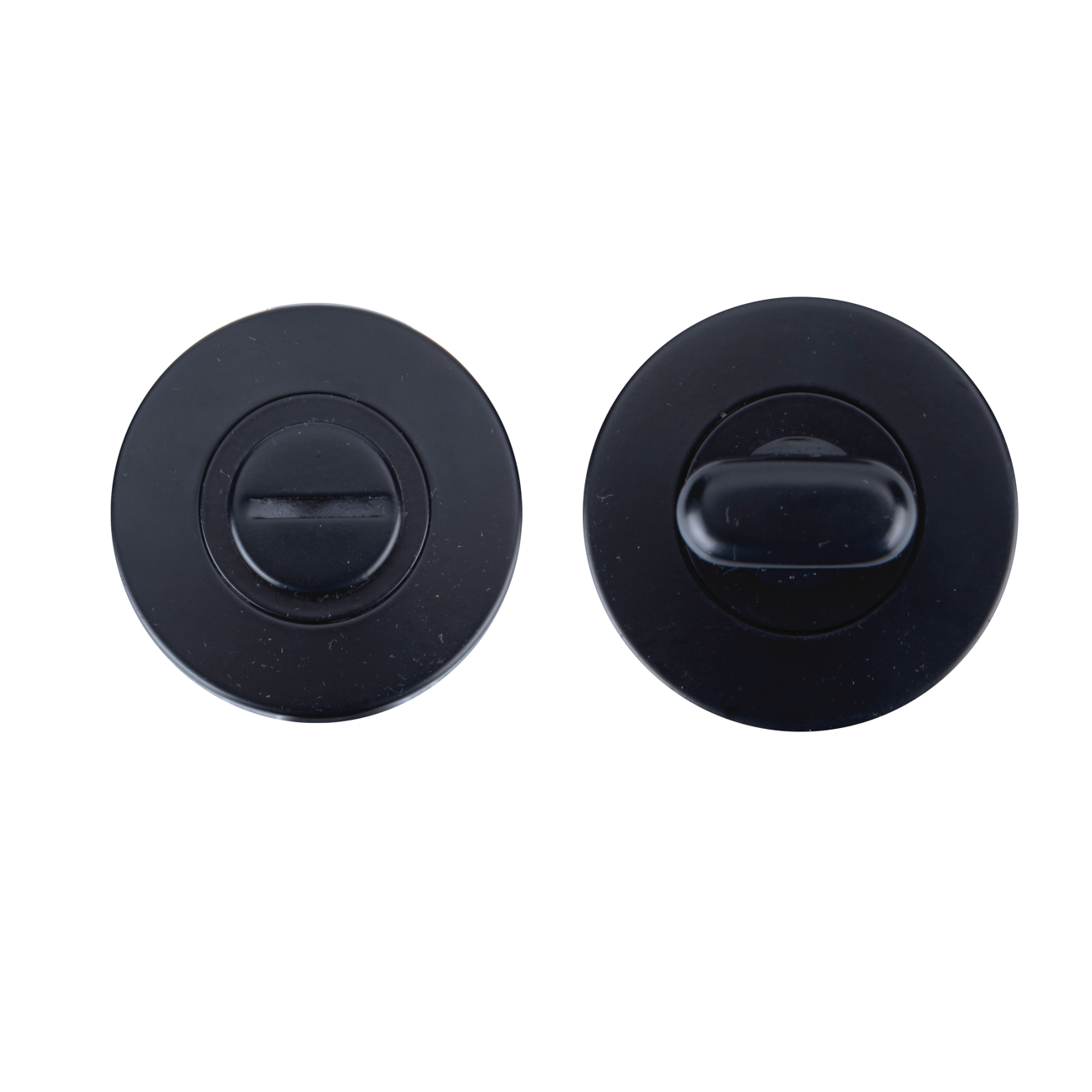 WC-Verriegelung Rosette Rund 50mm aus Edelstahl schwarz