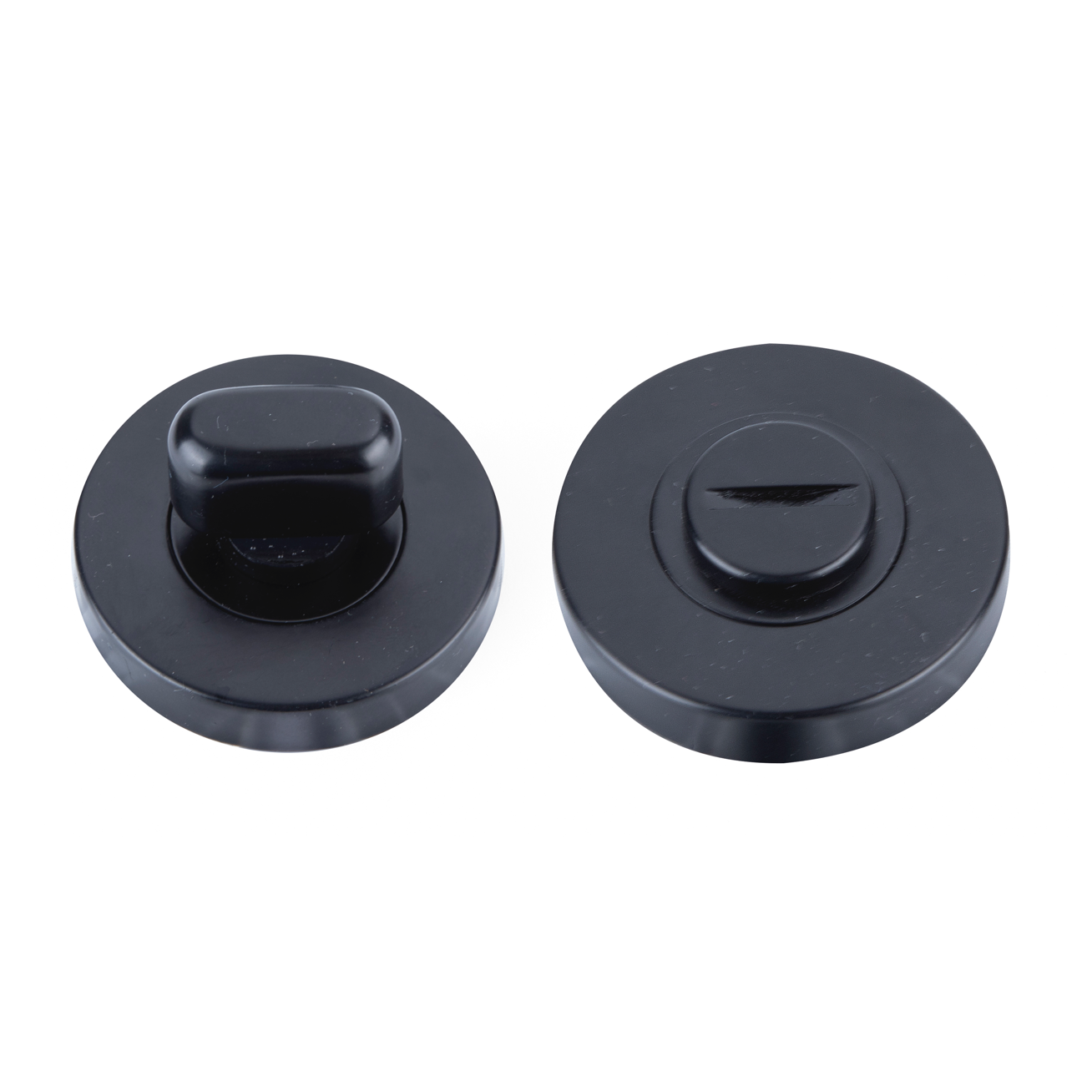 WC-Verriegelung Rosette Rund 50mm aus Edelstahl schwarz
