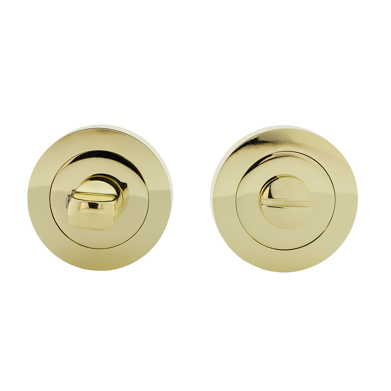 Zamak-WC-Verriegelung mit runder Rosette 50mm in glänzendem Gold