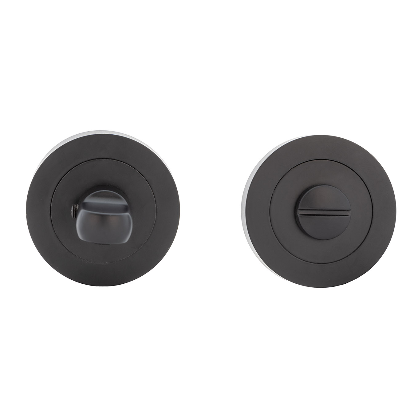 Zamak-WC-Verriegelung mit runder Rosette 50mm in Schwarz