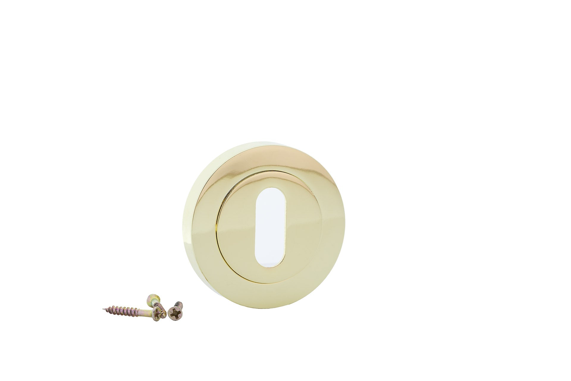 Schlüsselrosette, rund-oval, in glänzendem Gold-Finish für Türen