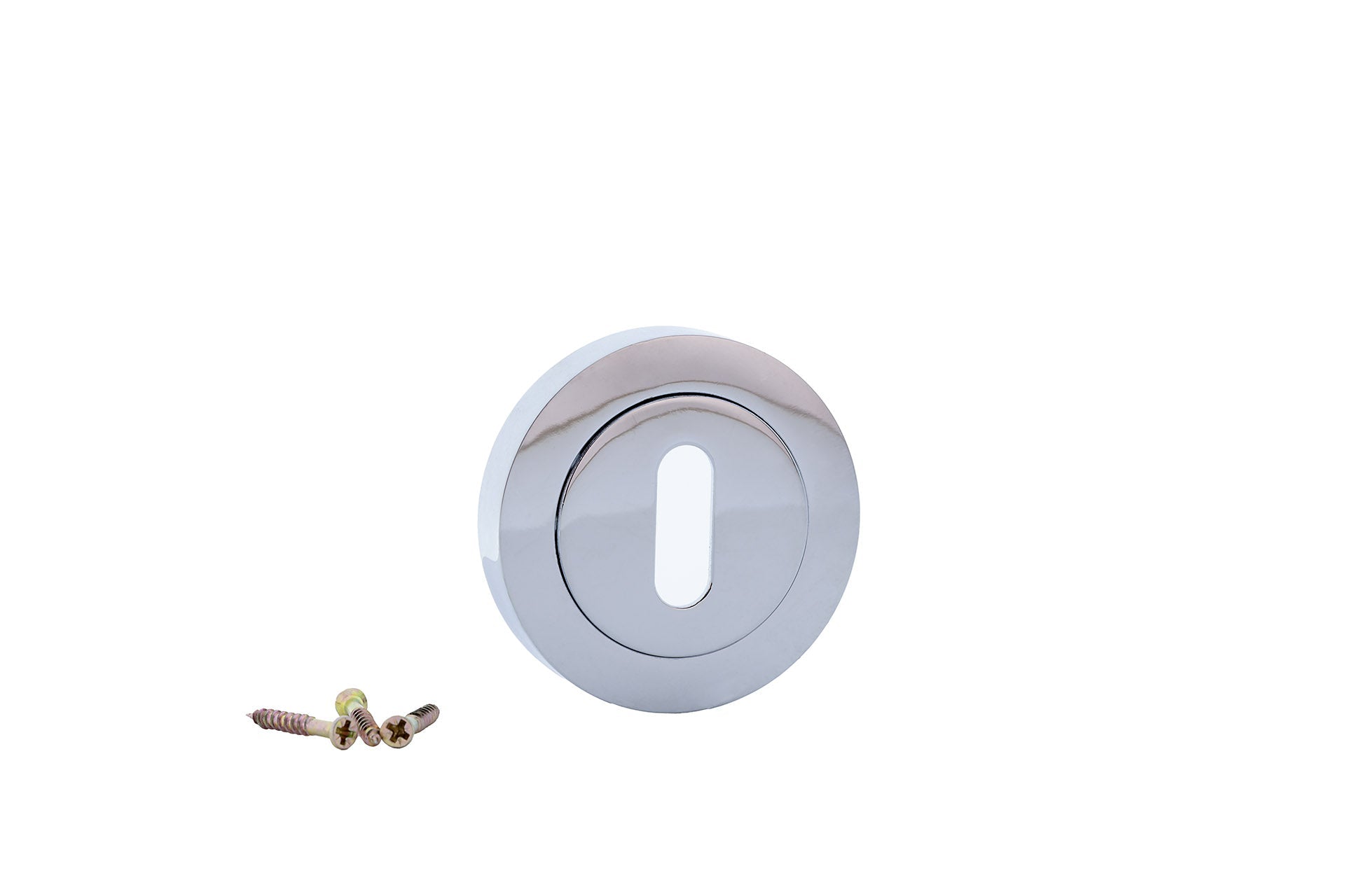 Schlüsselrosette, rund, oval, in glänzendem Chrom-Finish für Türen