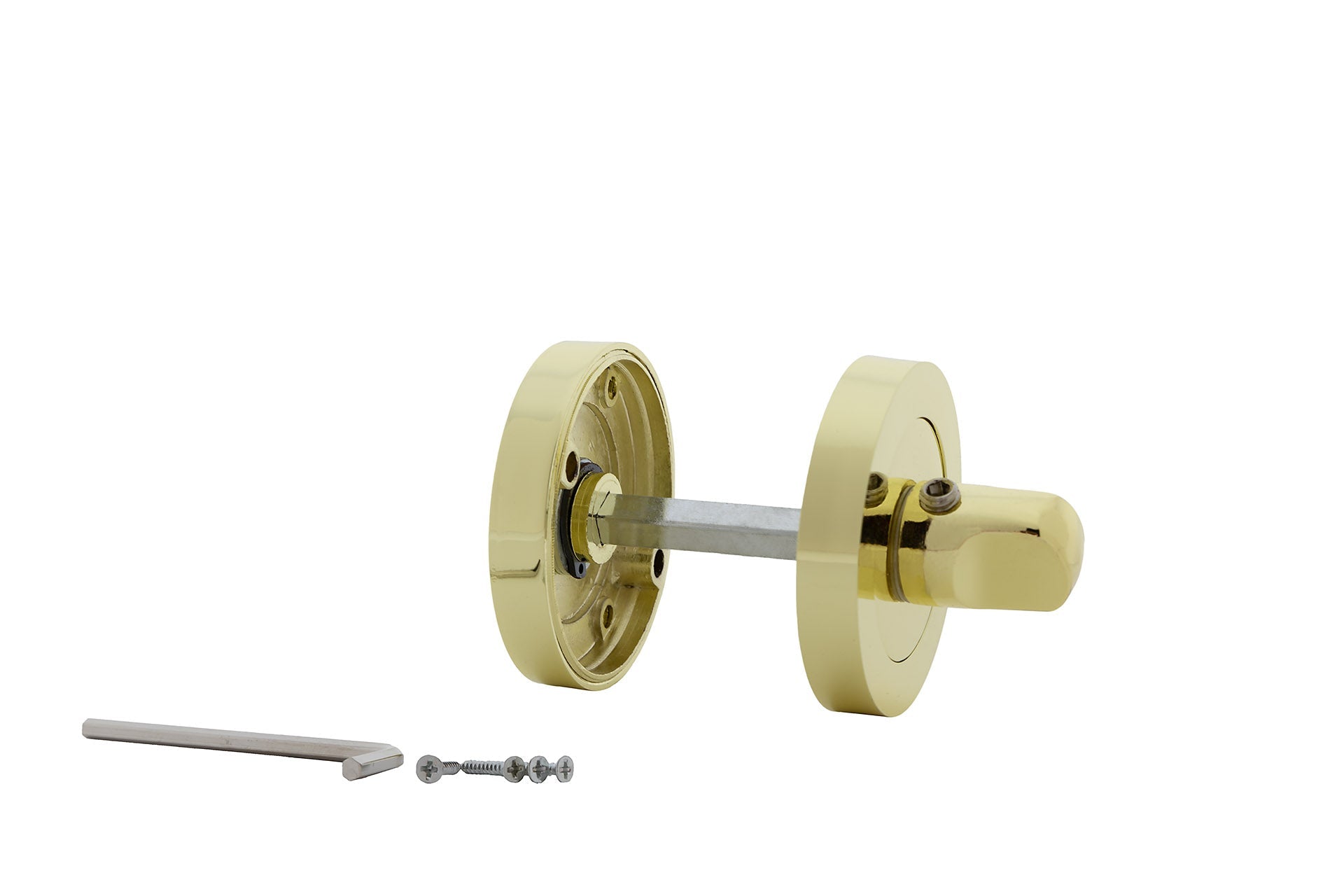 Zamak-WC-Verriegelung mit runder Rosette 50mm in glänzendem Gold