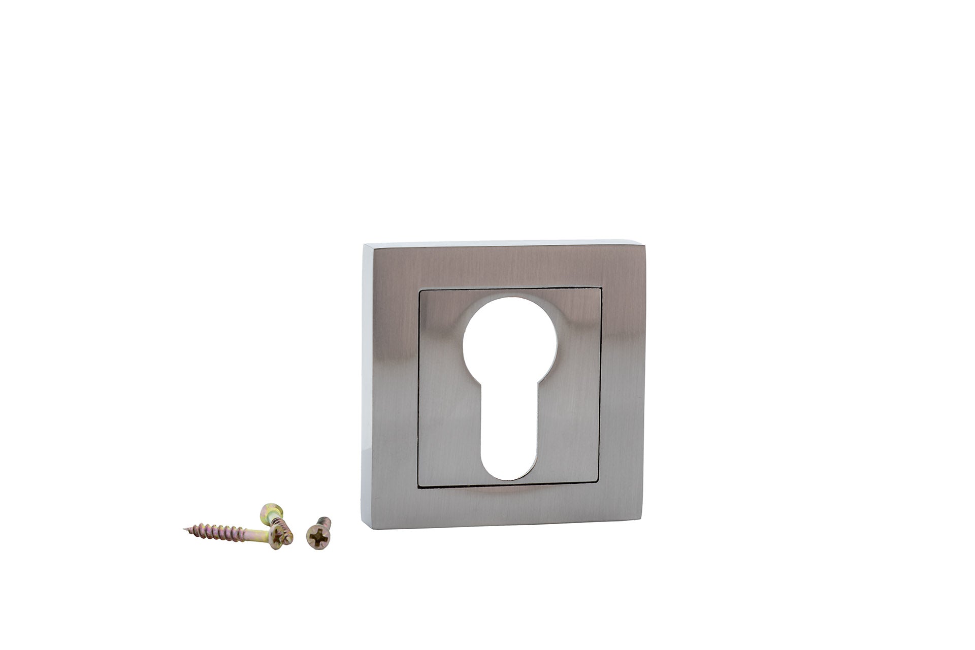 Schlüsselrosette Birnenform, quadratische Rosette, satiniertes Nickel-Finish für Türen