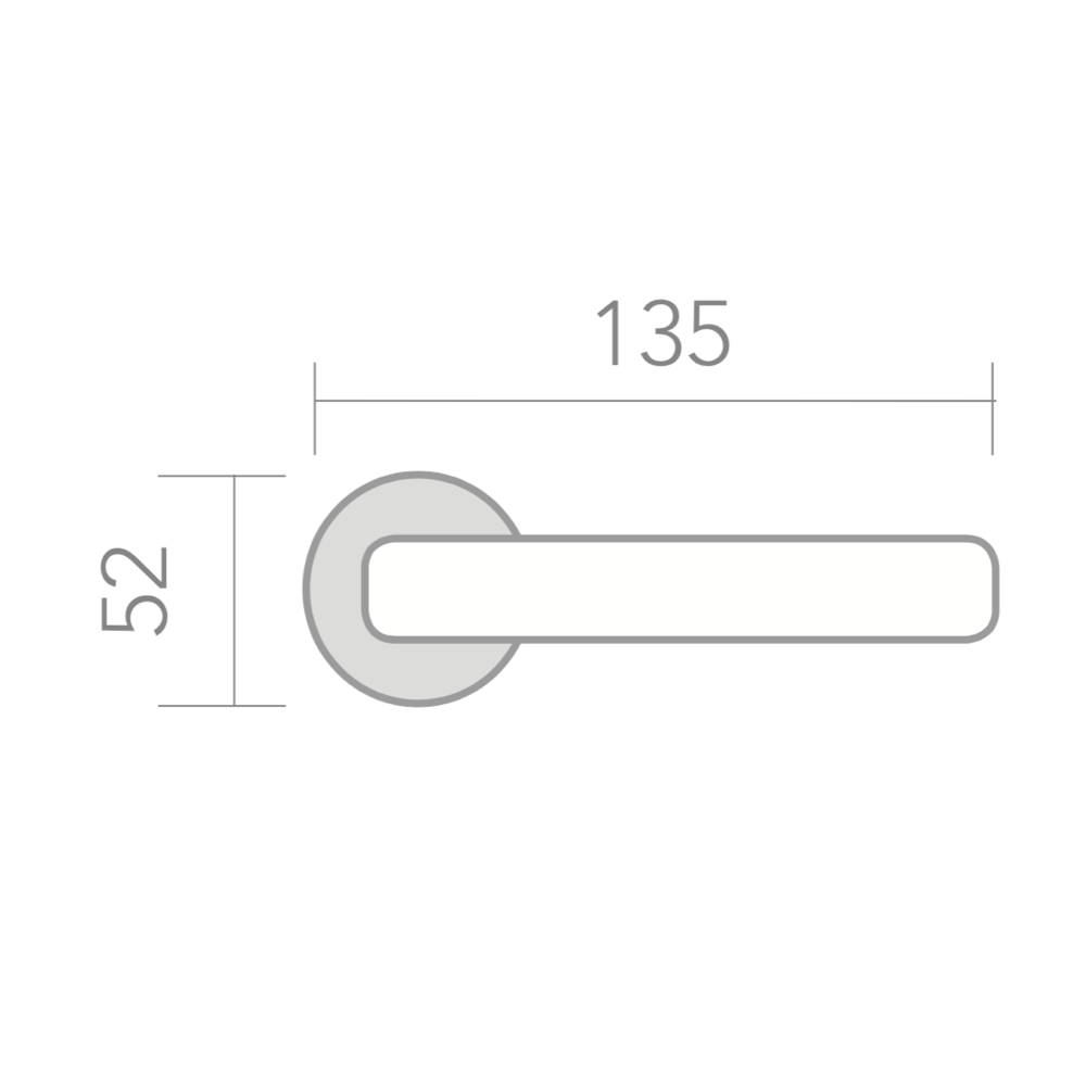 Türklinke Rental '530A' mit runder Rosette aus Aluminium für Türen, satiniertes Nickel-Finish