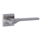 Türklinke '559' aus Aluminium mit quadratischer Rosette für Türen, satiniertes Nickel-Finish