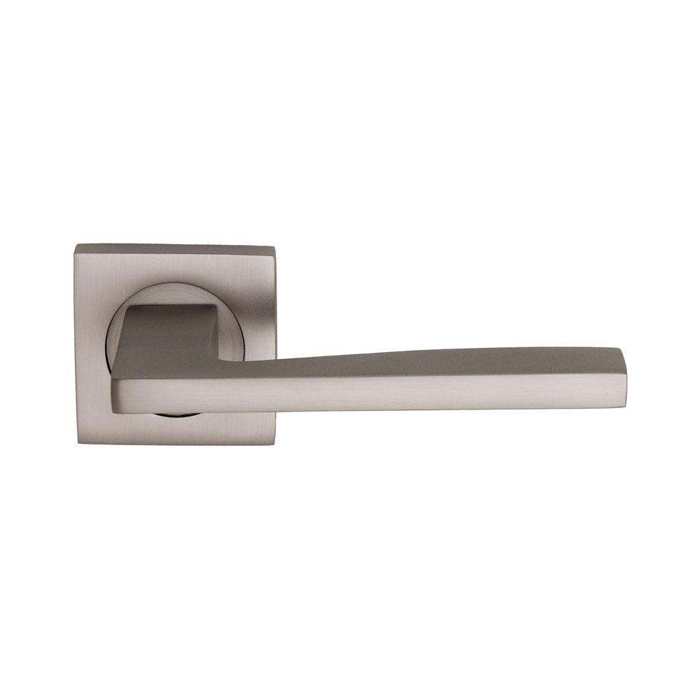 Türklinke Modell '10-23' aus Aluminium mit quadratischer Rosette in Nickel matt