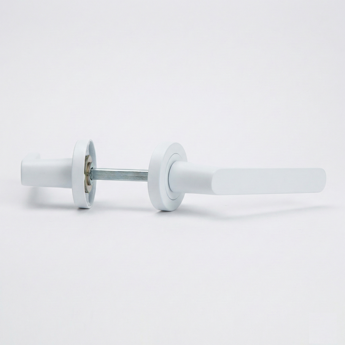 Türklinke mit runder Rosette aus Aluminium R-210 weiß