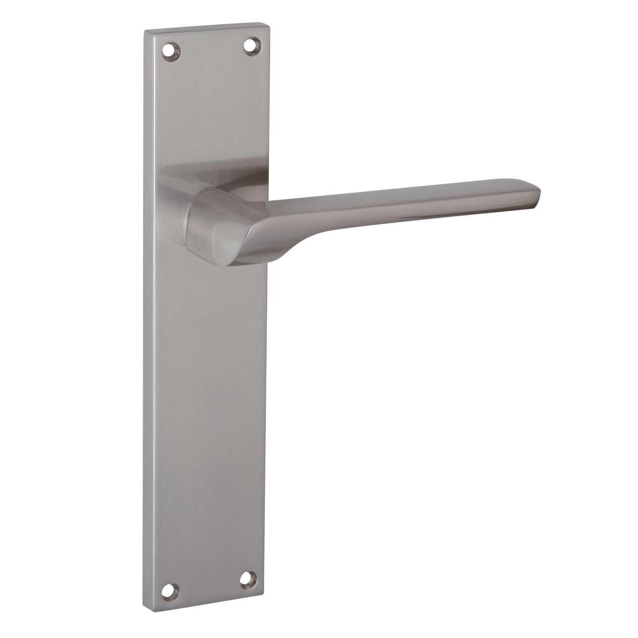 Türklinke Modell 559 mit rechteckigem Zamak-Schild in satiniertem Nickel-Finish für Türen