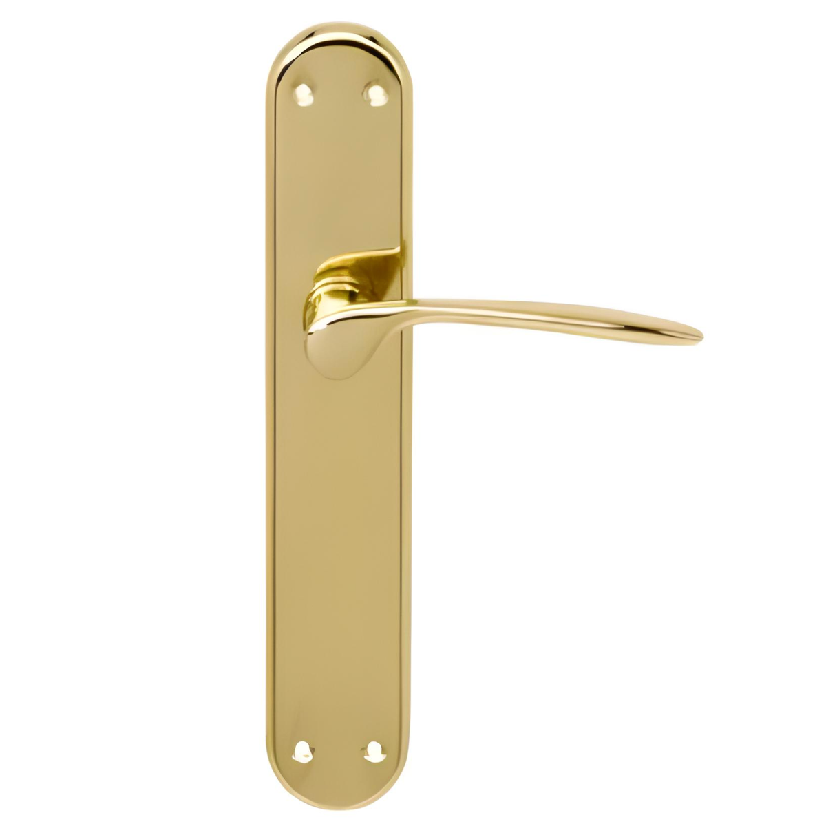 Türklinke mit ovaler Messingplatte in Gold-Finish Modell Pep für Türen