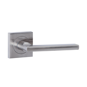 Türklinke Modell Rental '530A' mit quadratischer Rosette aus Aluminium, Oberfläche satiniertes Nickel