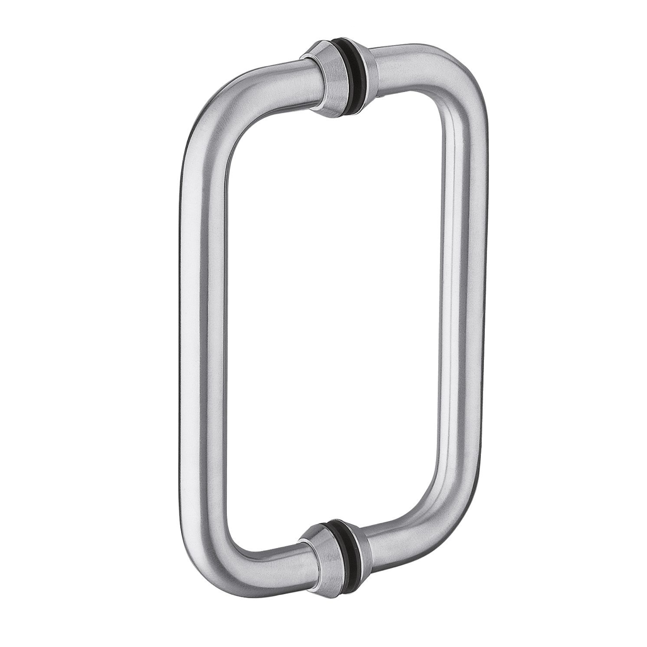 Juego de manillones de acero inoxidable con roseta de 30mm de 300 entre ejes para cristal