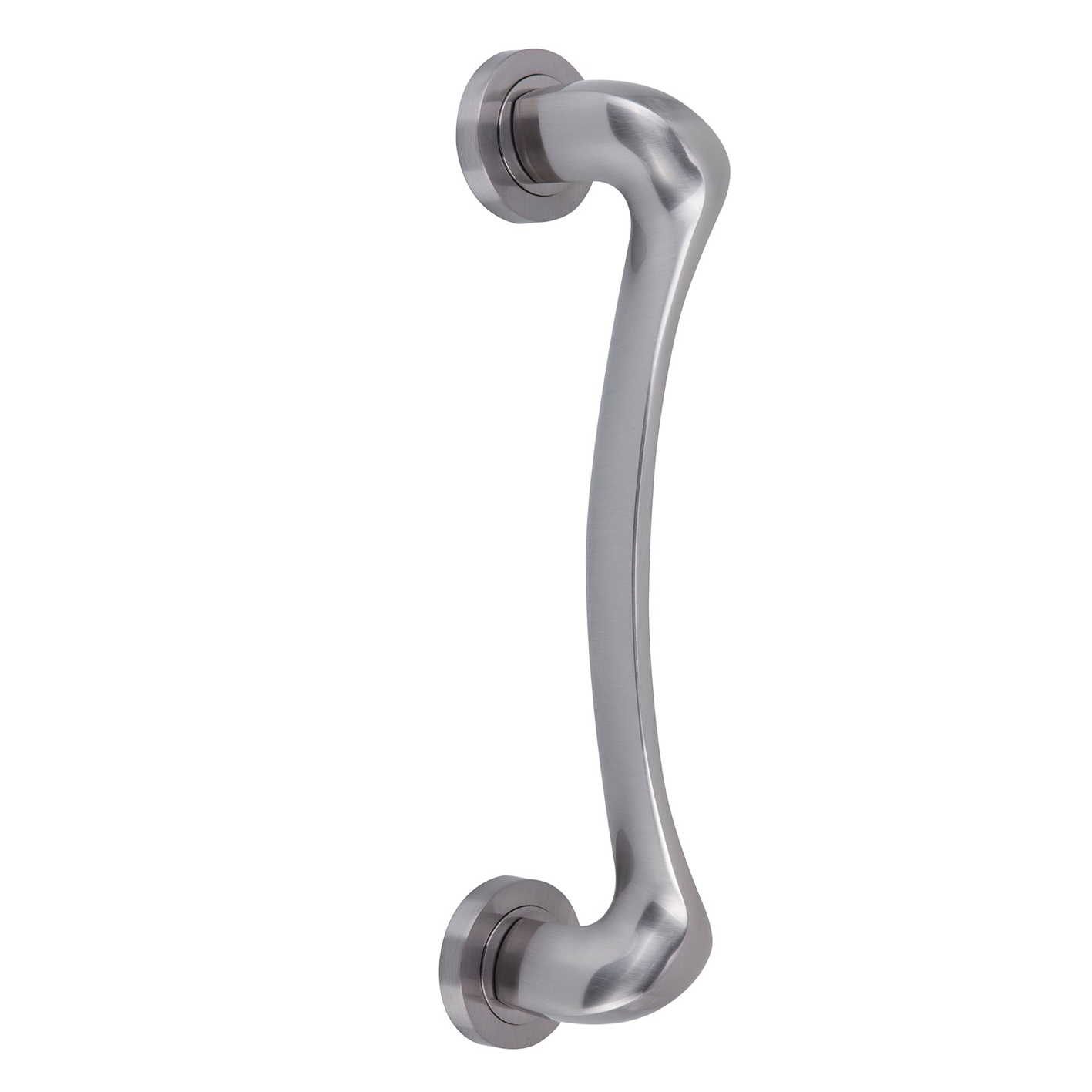 Avantgardistischer Türgriff aus Zamak in satiniertem Nickel-Finish, Modell 934