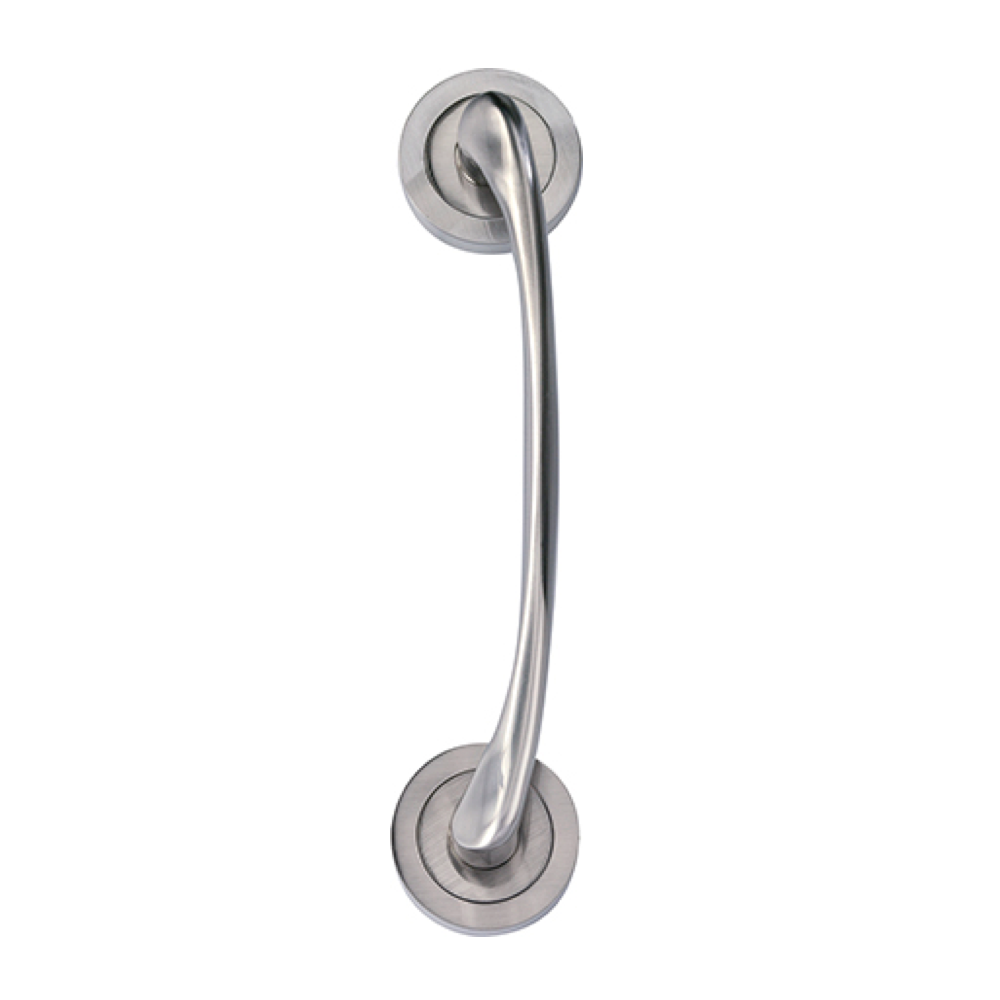 Aluminium-Manillon Modell 554 mit runder Rosette, satiniertem Nickel-Finish für Türen