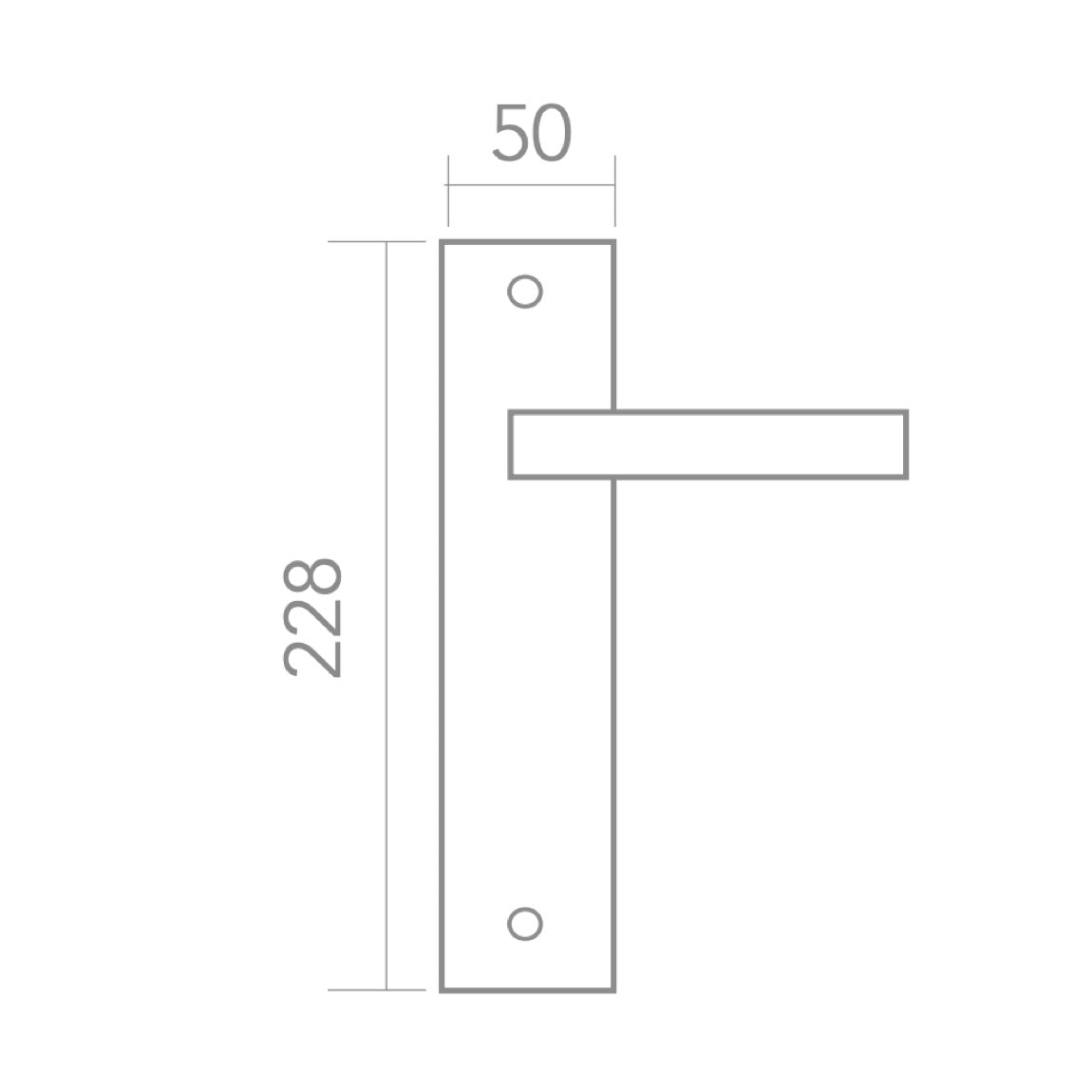 Einfache Türklinke Modell '700' aus Zamak, satiniertes Nickel-Finish für Türen