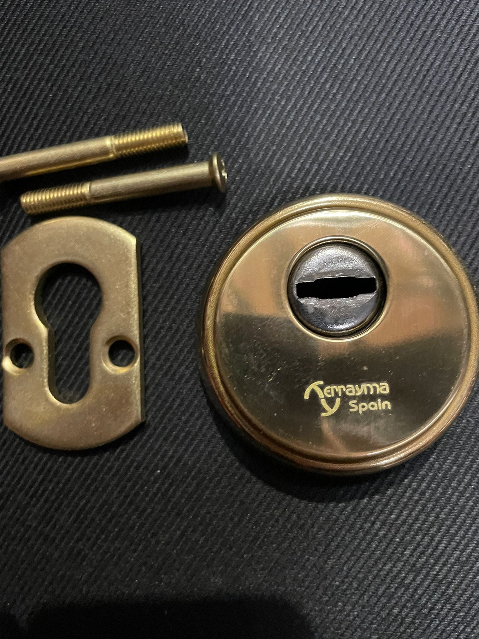 Sicherheitsbeschlag aus glänzend goldenem Stahl für Europrofil-Schließzylinder